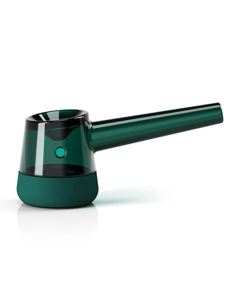 Vessel Forge Premium Borosilicate Glass Dry Herb Pipe with Removable Base (Black, Emerald)
