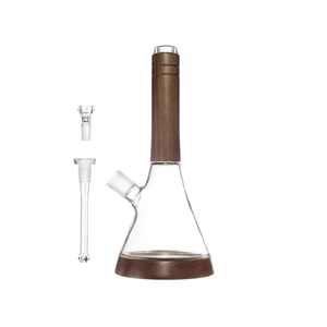 Marley Natural Walnut Wood Beaker Water Pipe 12"