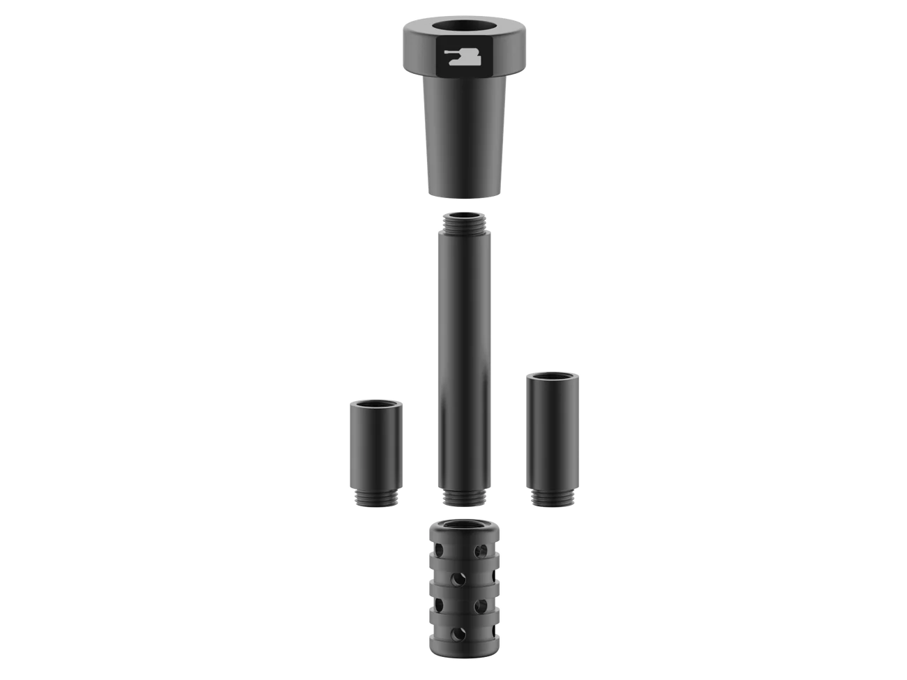 TANK GLASS | LOS ANGELES - THE UNIVERSAL METAL DOWNSTEM - BLACK