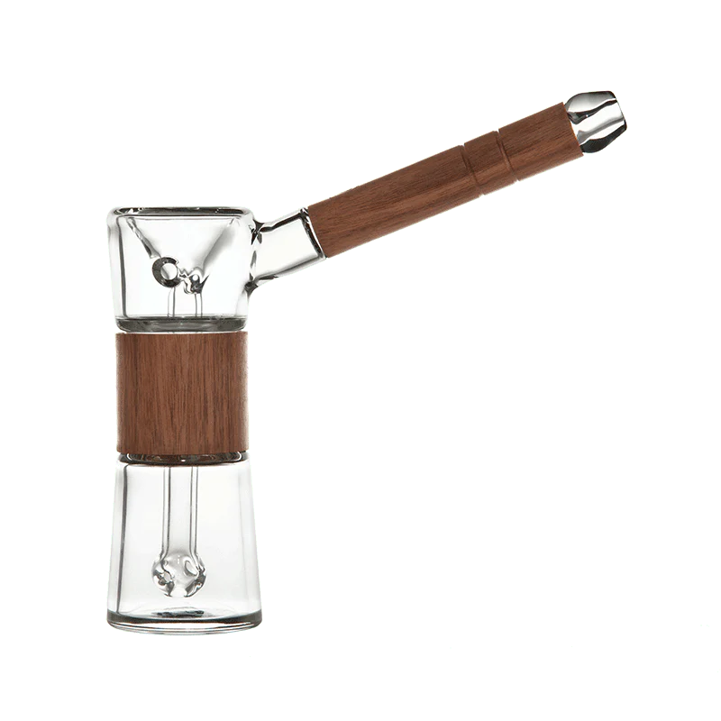 Marley Natural Glass and Walnut Bubbler Water Pipe lateralus-glass