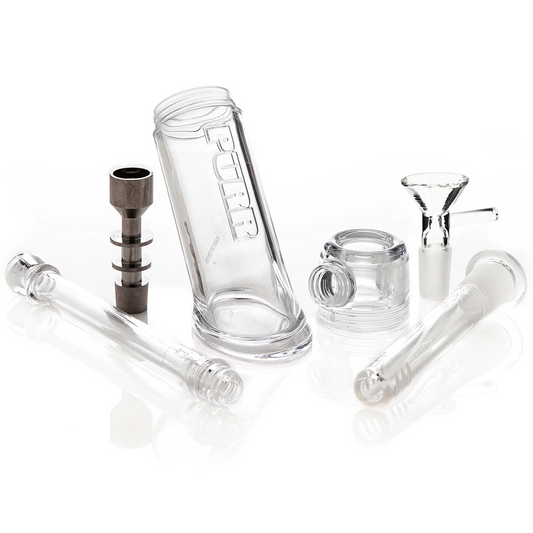 PURR Purr2Go Collapsible Travel Hammer Bubbler Bong & Rig Set lateralus-glass