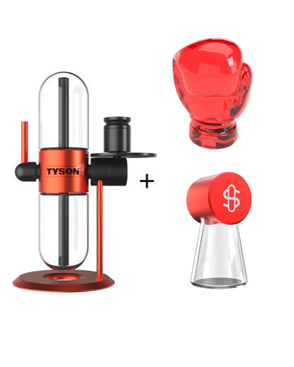 Tyson 2.0 x Stundenglass Gravity Infuser w/ 2 Champions Globes (Red or Clear) and the Stundendglass Travel Glass