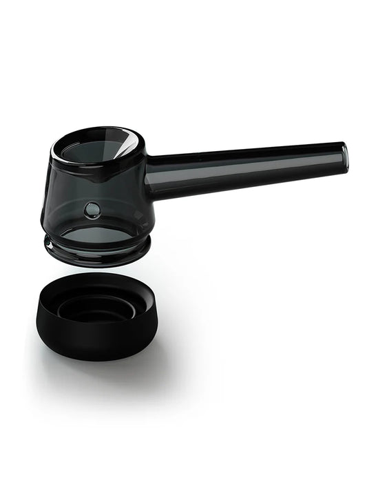 Vessel Forge Premium Borosilicate Glass Dry Herb Pipe with Removable Base (Black, Emerald)