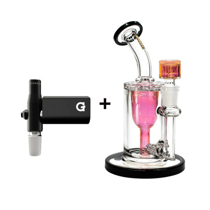 PURR Gold and Silver Fumed Incycler Bong w/ free G Pen Connect