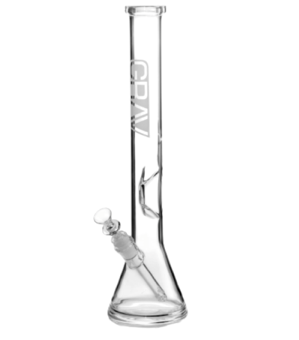 Grav Large Clear Beaker Base Water Pipe lateralus-glass