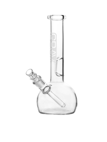 Grav Small Clear Round Base Water Pipe lateralus-glass