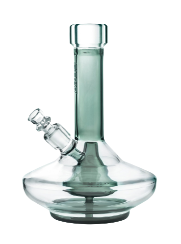 Grav Small Wide Base Water Pipe Smoke w/ Clear Accents lateralus-glass