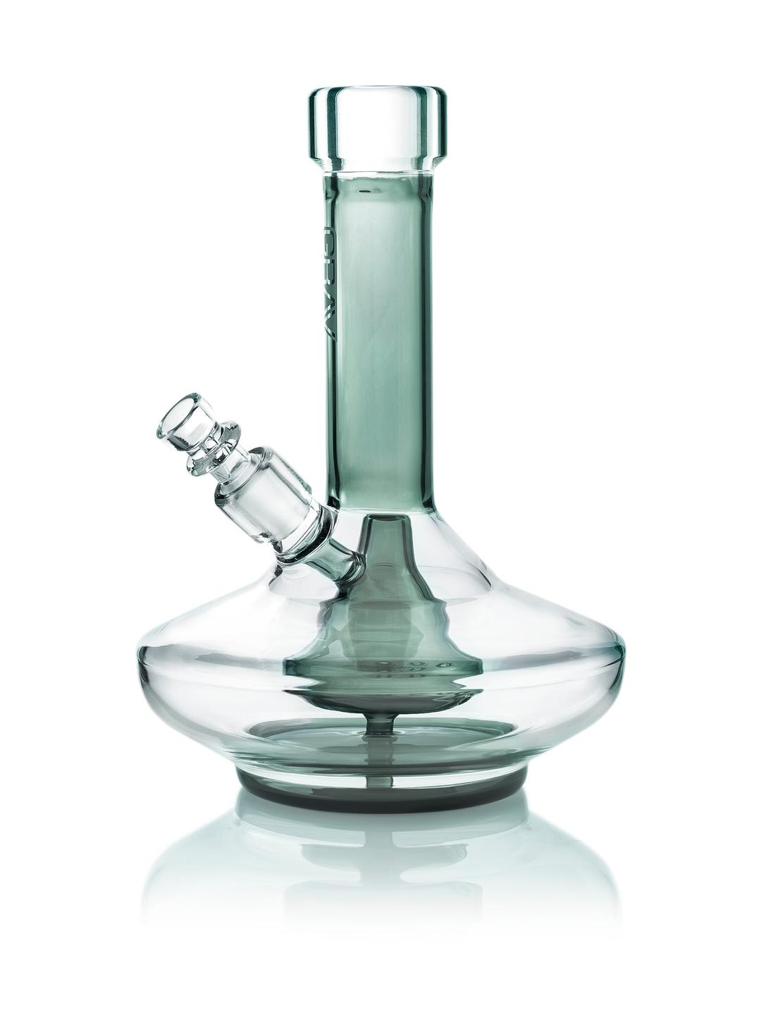 Grav Small Wide Base Water Pipe Smoke w/ Clear Accents lateralus-glass