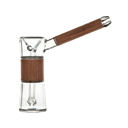 Marley Natural Glass and Walnut Bubbler Water Pipe lateralus-glass