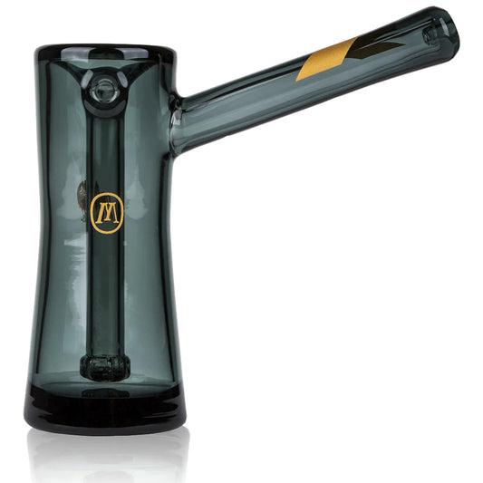 Marley Natural Smoked Glass Bubbler Water Pipe Gold Stripe Decal lateralus-glass
