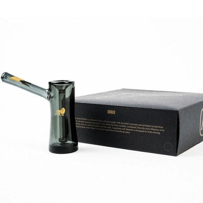 Marley Natural Smoked Glass Bubbler Water Pipe Gold Stripe Decal lateralus-glass