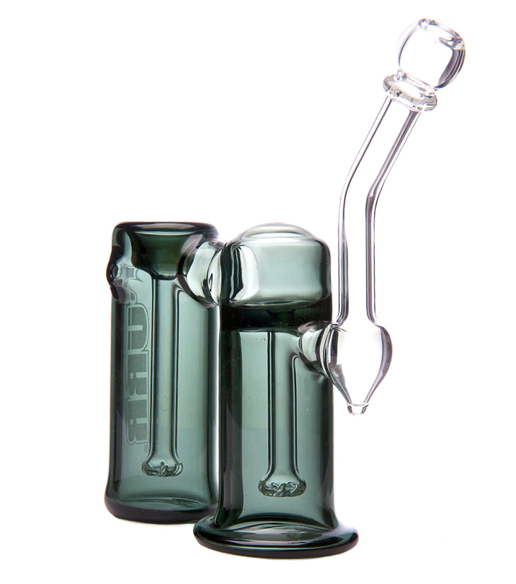 PURR Double Chamber Glass Bubbler Bong (Charcoal) lateralus-glass