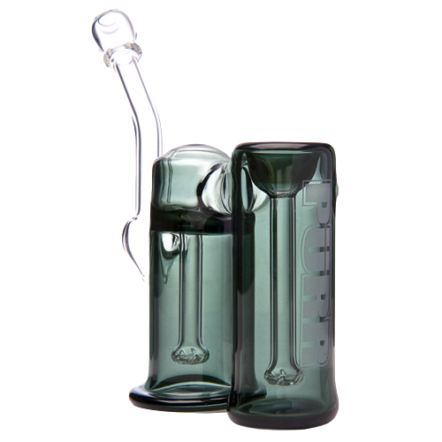 PURR Double Chamber Glass Bubbler Bong (Charcoal) lateralus-glass